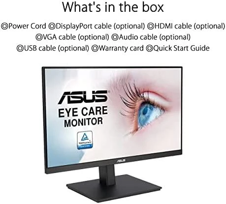 ASUS 23.8? 1080P MONITORIUS (VA24EQSB) – FULL HD, IPS, 75HZ, VIDUOTI GARSIAKARIAUSIAI, AKIŲ PRIEŽIŪRA, ŽEMAS Mėlyno ŠVIESA, BE BIRGOJIMO, MONTAVIMAS VESA, AUKŠČIO REGULIAVIMAS, BE RĖMŲ, EKRANAS, USB TRANSPORTAS, HDMI, VGA