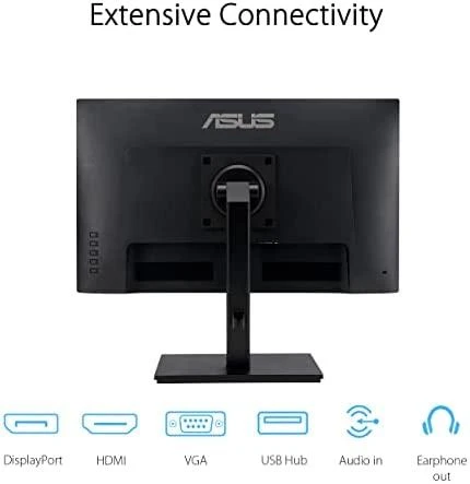 ASUS 23.8? 1080P MONITORIUS (VA24EQSB) – FULL HD, IPS, 75HZ, VIDUOTI GARSIAKARIAUSIAI, AKIŲ PRIEŽIŪRA, ŽEMAS Mėlyno ŠVIESA, BE BIRGOJIMO, MONTAVIMAS VESA, AUKŠČIO REGULIAVIMAS, BE RĖMŲ, EKRANAS, USB TRANSPORTAS, HDMI, VGA