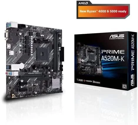 Pagrindinė plokštė ASUS AMD A520 / SAM4 / MicroATX / 2xPCI-Express 3.0 1x / 1xPCI-Express 3.0 16x / 1xM.2 / Memory DDR4 / Atminties lizdai 2 / 1x15pin D-sub / 1xHDMI / 2xUSB 2.0 / 4xUSB 3.2 type B / 1xPS/2 / 3xStereo jack 3.5mm / 1xRJ45