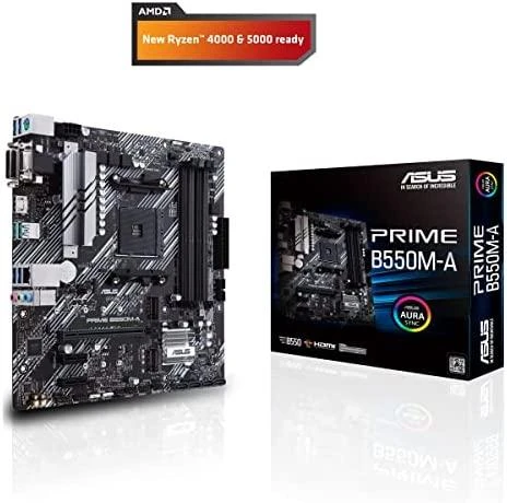 Pagrindinė plokštė ASUS AMD B550 / SAM4 / MicroATX / Memory DDR4 / Atminties lizdai 4 / 2xPCI-Express 3.0 1x / 1xPCI-Express 4.0 16x / 2xM.2 / 1x15pin D-sub / 1xDVI-D / 1xHDMI / 6xUSB 3.2 / 1xPS/2 / 1xRJ45 / 3xAudio port