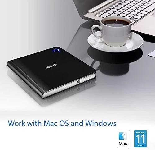 Asus | Sąsaja USB 3.1 Gen 1 | CD skaitymo greitis 24 x | CD įrašymo greitis 24 x | Juodas | Itin plonas nešiojamasis USB 3.1 Gen 1 Blu-ray įrašymo įrenginys su M-DISC palaikymu, kad būtų galima kurti atsargines duomenų kopijas visą gyvenimą, suderinamas su C ir A tipo USB, skirtu tiek Windows, tiek Mac OS.