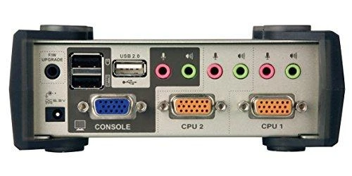 Aten 2 prievadų USB – PS/2 VGA KVM jungiklis su garso ir USB 2.0 šakotuvu (KVM kabeliai pridedami)