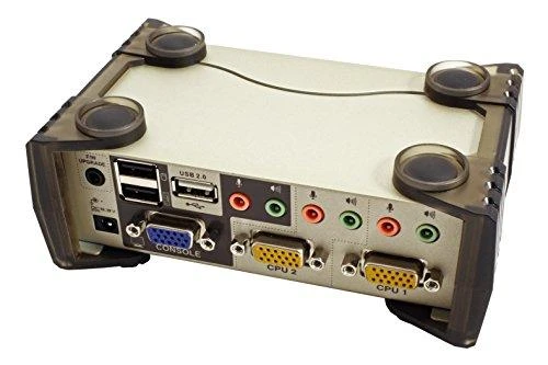 Aten 2 prievadų USB – PS/2 VGA KVM jungiklis su garso ir USB 2.0 šakotuvu (KVM kabeliai pridedami)