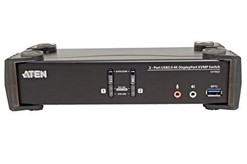 Aten CS1922 2 prievadų USB 3.0 4K DisplayPort KVMP jungiklis | Aten | 2 prievadų USB 3.0 4K DisplayPort KVMP™ jungiklis (Kabeliai pridedami) | CS1922