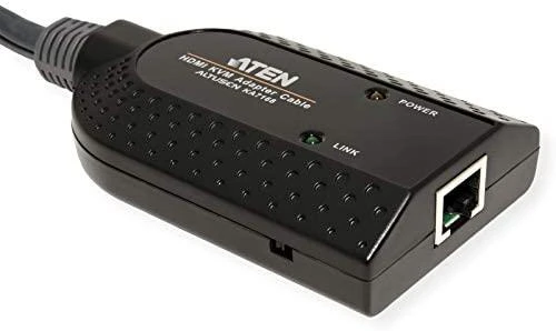 Aten USB HDMI virtualios laikmenos KVM adapteris su intelektualiosios kortelės palaikymu | Aten | 1 x RJ-45 lizdas, 2 x A tipo USB kištukas 1 x HDMI kištukas