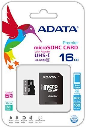 Atminties kortelė ADATA | Premier UHS-I | 16 GB | Micro SDHC | Flash atminties klasė 10 | SD adapter