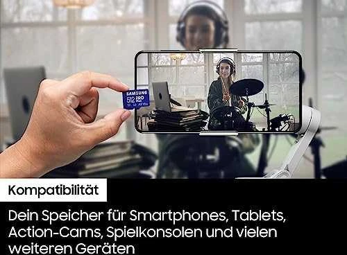 Atminties kortelė Samsung PRO Plus microSD 128 GB (2021), Mėlynos spalvos