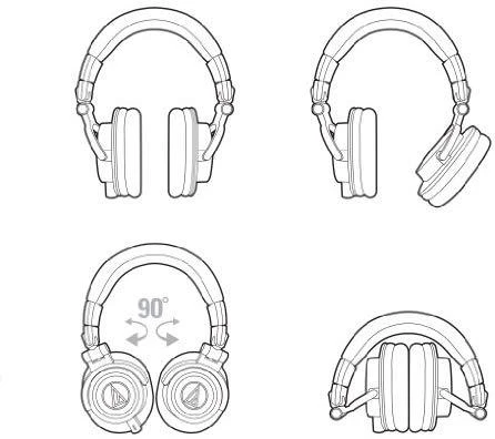Profesionalios Monitorinės ausinės Audio-Technica ATH-M50X, juodos