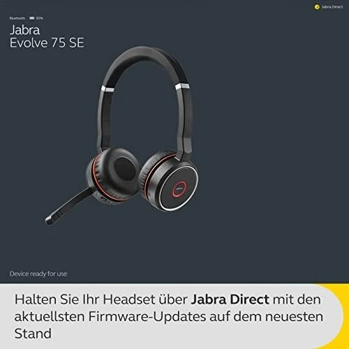 Belaidės ausinės Jabra Evolve 75 SE MS Duo, Juodos