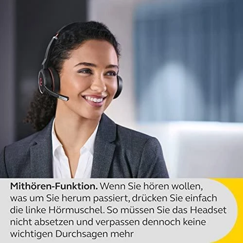 Belaidės ausinės Jabra Evolve 75 SE MS Duo, Juodos