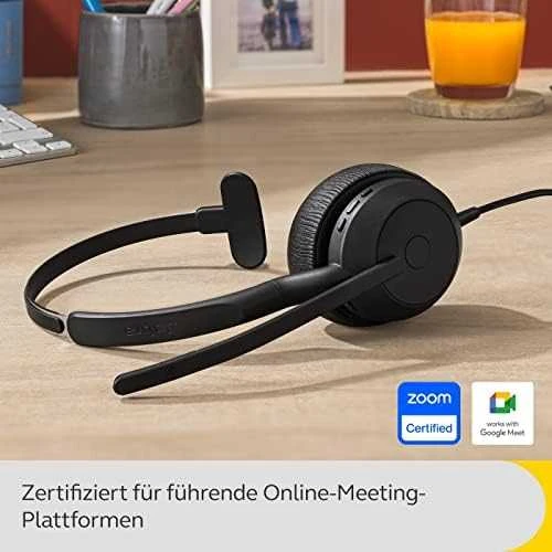 Ausinės Jabra Evolve2 50 USB-A, UC, Mono, juodos spalvos