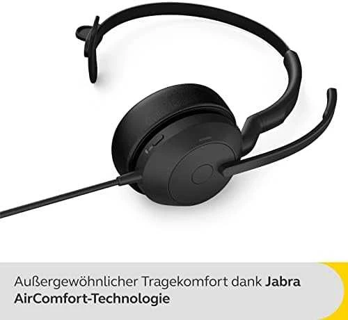 Ausinės Jabra Evolve2 50 USB-A, UC, Mono, juodos spalvos