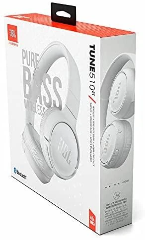 Lengvos ir patogios belaidės Ausinės JBL Tune 510BT Pure Bass sound su mikrofonu, Baltos