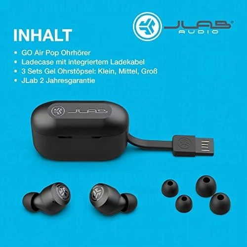 Ausinės Jlab Go Air Pop Juoda