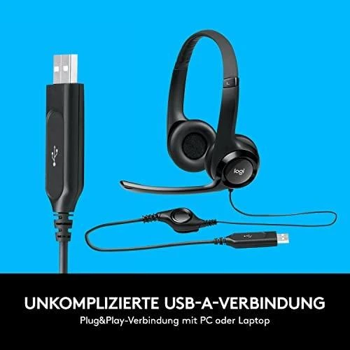 Universalios ausinės Logitech H390, su mikrofonu, USB jungtis