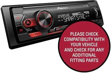 Pioneer MVH-S320BT grotuvas su montavimo įspėjimu