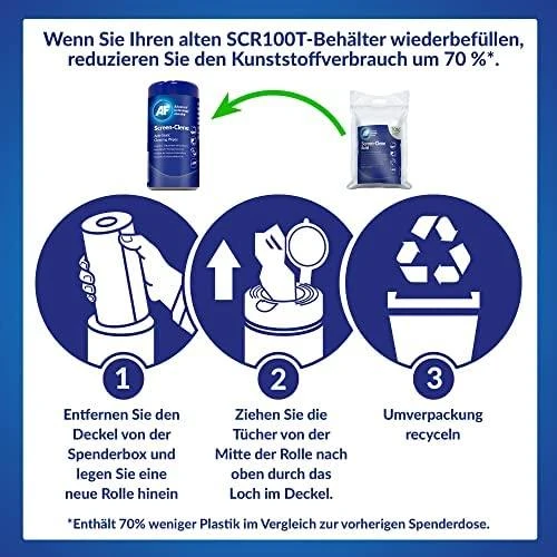 Valiklis Servetėlės AF TFT/LCD ekranų valymui antistatinės 100psc ECO