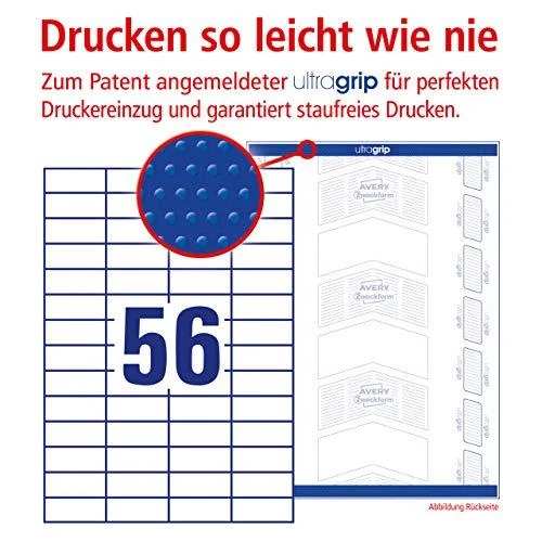 Avery Zweckform universalios lipnios etiketės 52,5 x 21,2 mm (3668)