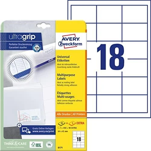 Avery Zweckform greito nuplėšimo etiketės 64x45 (6171)