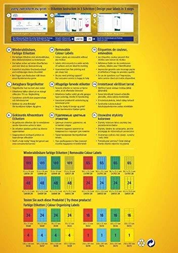 Avery Zweckform Nuimamos spalvos etiketės 45,7 x 21,2 mm raudona (L6038-20)