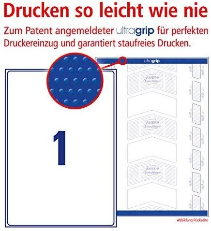 Avery Zweckform LABELZF 7167 199.6X289.1 100 SHEETS/100/ LABEL - L7167-100
