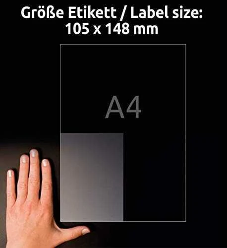 Avery Zweckform „Avery L8013-10“, permatomas, A4, poliesteris, lazerinis, permanentinis, stačiakampis