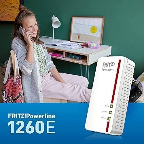 Maršrutizatorius AVM FRITZ! Powerline 1260E 1200 Mbit/ai Ethernet LAN jungtis „Wi-Fi“ Balta 1 vnt