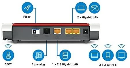 AVM Fritz! Box 5530 Fiber WLAN Maršrutizatorius VoIP - Maršrutizatorius - Wifi-6