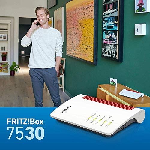 Šakotuvas AVM FRITZ!Box 7530 belaidis maršrutizatorius Dviguba juosta (2,4 GHz / 5 GHz) Gigabitinis eternetas Juoda, Raudona, Balta