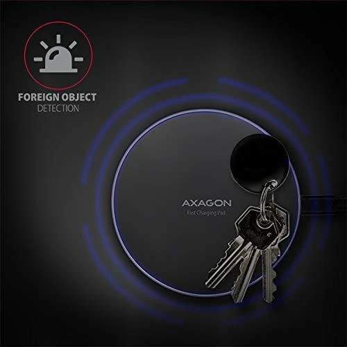 AXAGON WDC-P10T belaidžio įkrovimo stotelė su greito įkrovimo funkcija, Qi 5 / 7.5 / 10W, mikro USB