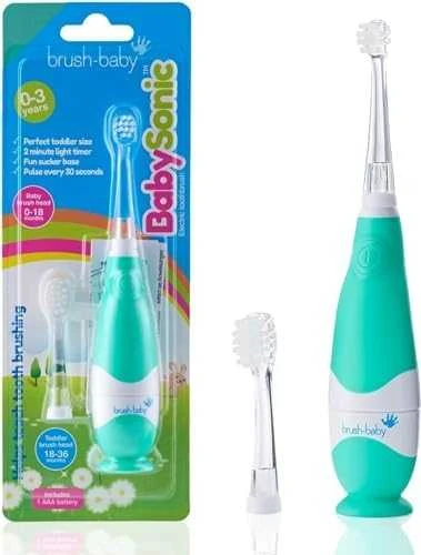 Brush Baby ŠEPETĖLIS BABY_Baby Sonic sonic dantų šepetėlis 0-3l Sea