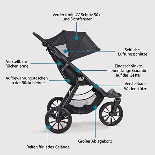 Vežimėlis Baby Jogger City Elite 2 | Juodas (Opulent Black)