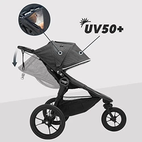 Vežimėlis Baby Jogger Summit X3, juodas (Midnight Juodas)