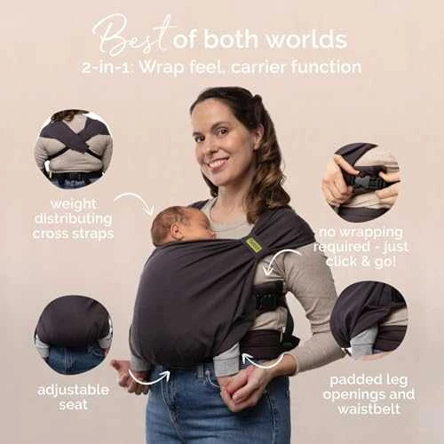 Kūdikio nešioklė Boba Bliss, juodos spalvos