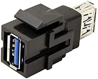 Bachmann 1x USB 3.0 A / A Keystone, Juodas, USB 3.0 A, USB 3.0 A, 85 mm