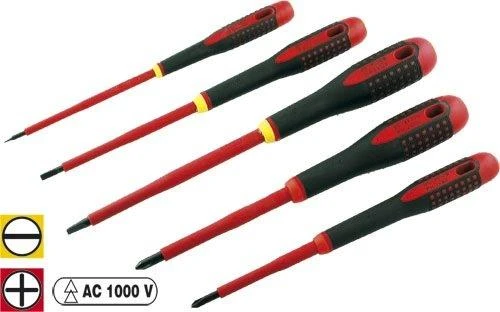 Bahco Izoliuotų atsuktuvų rinkinys ERGO™ 5 vnt - SL3,0/4,0/5,5; PH1/2 - 1000V VDE
