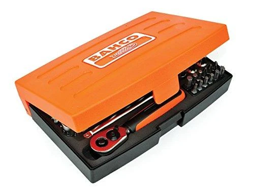 Bahco Ilgų ir trumpų galvučių komplektas 4-13mm + bits PH,PZ,HEX,TORX 37 vnt 1/4"