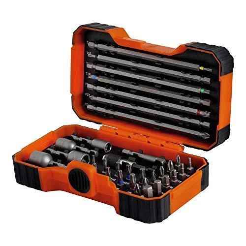 Bahco Antgalių rinkinys su 2 laikikliais 1/4" 35 vnt PH,PH2G,PZ,SL,Hex,TORX 25mm 22 vnt, 150mm 7 vnt