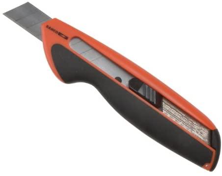 Universalus peilis laužomomis 18mm. geležtėmis, gumuotas KB18 BAHCO