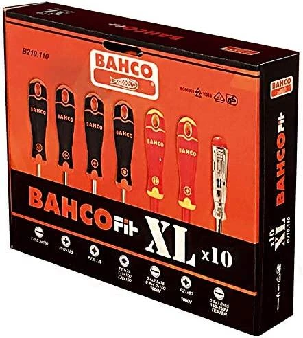 nustatyti 10vnt. atsuktuvai su įtampos testeriu VDE XL BAHCOFIT Bahco [B219.110]
