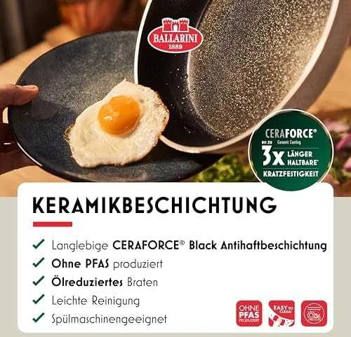 BALLARINI LEDRO troškintuvas su dangčiu 28 cm