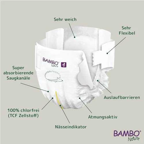Sauskelnės Abena Bambo Nature, 4 dydžio, 7–14 kg, 48 vnt.