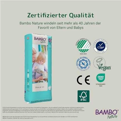 Sauskelnės Abena Bambo Nature, 6 dydžio, 16+ kg, 40 vnt.