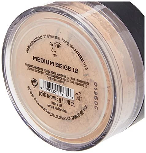 Inline Bare Minerals BareMinerals Original Foundation SPF15 #12 Medium rusvai gelsvas, 8 g