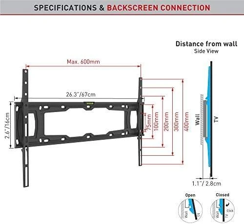 Laikiklis BARKAN E400+.B 32"-90" lenktam televizorius, fiksuotas, sieninis, juodas
