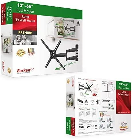 Laikiklis BARKAN BM343LP 13"-65" lygiam/lenktam TV, 4 lankstų, sieninis, prailgintas