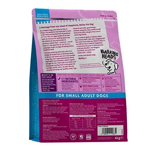 Barking Heads Tiny Paws Quackers Grain Free sausas maistas mažų veislių šunims 1,5kg