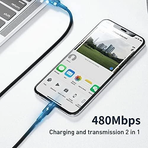Baseus kabelis USB Type-C - Iphone PD 18W 1m - Pilkas / Juodas