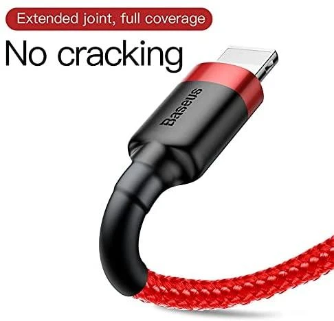 Baseus Cafule USB Lightning kabelis 2.4A 1m - Juoda / Raudona