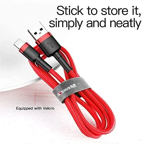 Baseus Cafule USB Lightning kabelis 2.4A 1m - Juoda / Raudona